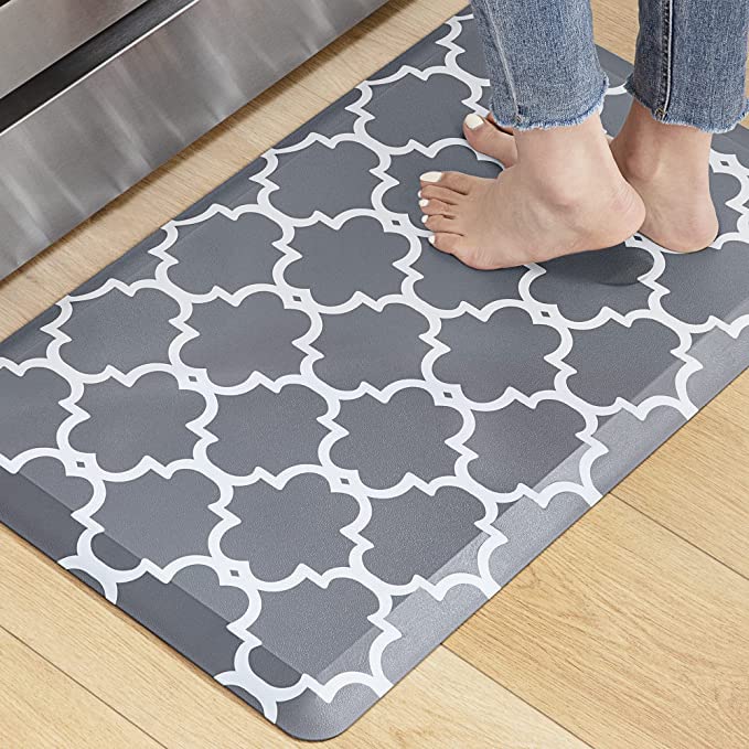 KOKHUB Kitchen Mat,1/2 Inch Thick Cushioned Anti Fatigue Waterproof Kitchen Rug, Comfort Standing Desk Mat, Kitchen Floor Mat Non-Skid & Washable for Home, Office, Sink,17.3"x28"- Grey - Image 1