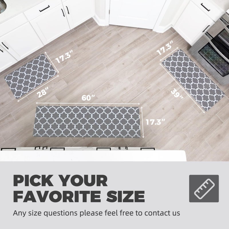 KOKHUB Kitchen Mat,1/2 Inch Thick Cushioned Anti Fatigue Waterproof Kitchen Rug, Comfort Standing Desk Mat, Kitchen Floor Mat Non-Skid & Washable for Home, Office, Sink,17.3"x28"- Grey - Image 5