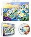 Blueforest 1000 Piece Adult Jigsaw Puzzle Santorini Greece Sunset Beautiful Blue Domed Churches Aegean Sea Village Landscape Puzzle with Letters on Back for Adults Seniors Game Night - Image 4