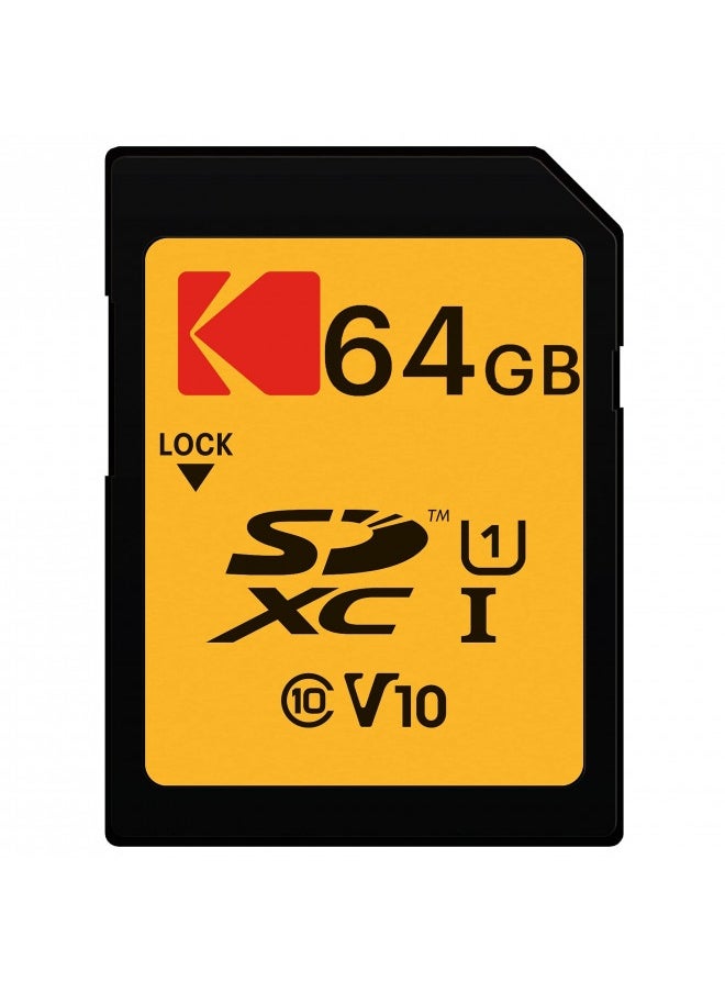 Kodak Kodak Premium Memory Card 64Gb, 85Mbs Read Speed, 25Mbs Write Speed For Full Hd Video And High-Resolution Pictures, Compatible With Sdhc And Sdxc Standards - Ekmsd64Gxc10K  - Image 1