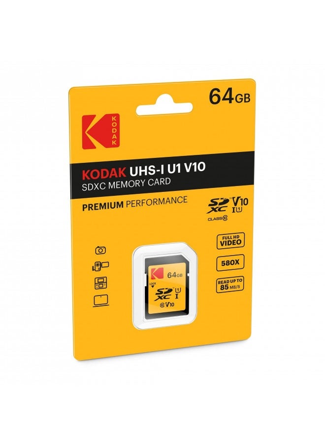 Kodak Kodak Premium Memory Card 64Gb, 85Mbs Read Speed, 25Mbs Write Speed For Full Hd Video And High-Resolution Pictures, Compatible With Sdhc And Sdxc Standards - Ekmsd64Gxc10K  - Image 2