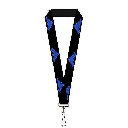 Buckle Down unisex adults Lanyard - 1.0" Nightwing Logo Black/Blue Key Chain, Multicolor, One Size US - Image 1