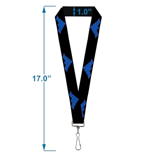 Buckle Down unisex adults Lanyard - 1.0" Nightwing Logo Black/Blue Key Chain, Multicolor, One Size US - Image 3