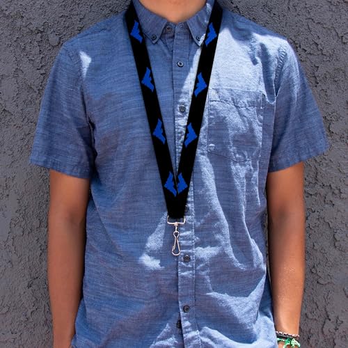 Buckle Down unisex adults Lanyard - 1.0" Nightwing Logo Black/Blue Key Chain, Multicolor, One Size US - Image 2