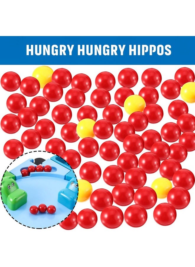 Gejoy 63 Pieces Game Replacement Marbles 3 Set Game Replacement Balls Compatible With Hungry Hungry Hippos, 57 Red Balls And 6 Yellow Balls  - Image 3