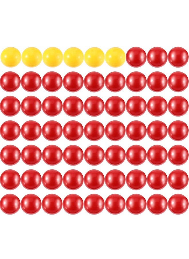 Gejoy 63 Pieces Game Replacement Marbles 3 Set Game Replacement Balls Compatible With Hungry Hungry Hippos, 57 Red Balls And 6 Yellow Balls  - Image 1