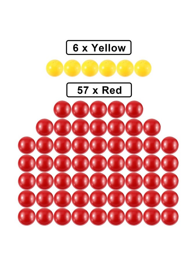 Gejoy 63 Pieces Game Replacement Marbles 3 Set Game Replacement Balls Compatible With Hungry Hungry Hippos, 57 Red Balls And 6 Yellow Balls  - Image 4