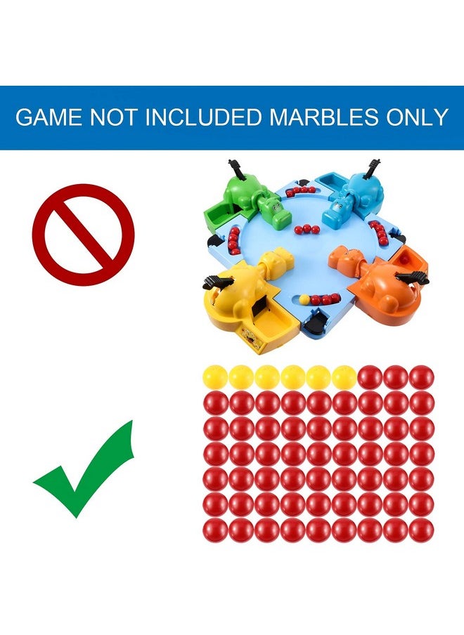Gejoy 63 Pieces Game Replacement Marbles 3 Set Game Replacement Balls Compatible With Hungry Hungry Hippos, 57 Red Balls And 6 Yellow Balls  - Image 2