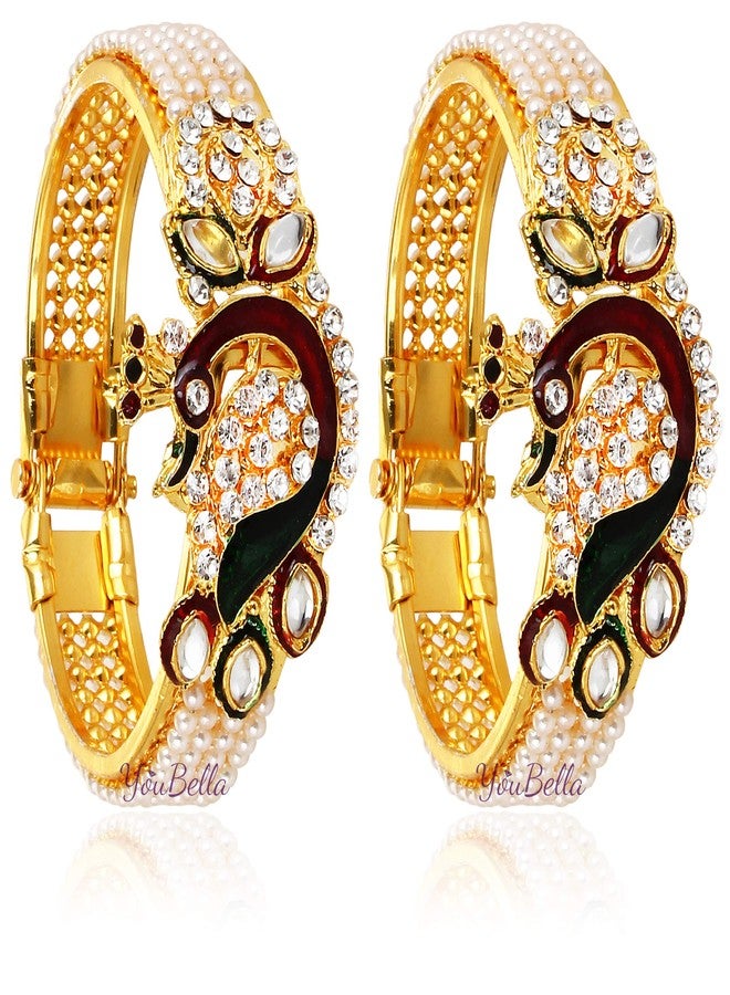 YouBella Jewellery Traditional Gold Plated Bracelet Bangle Set for Girls and Women - Image 2