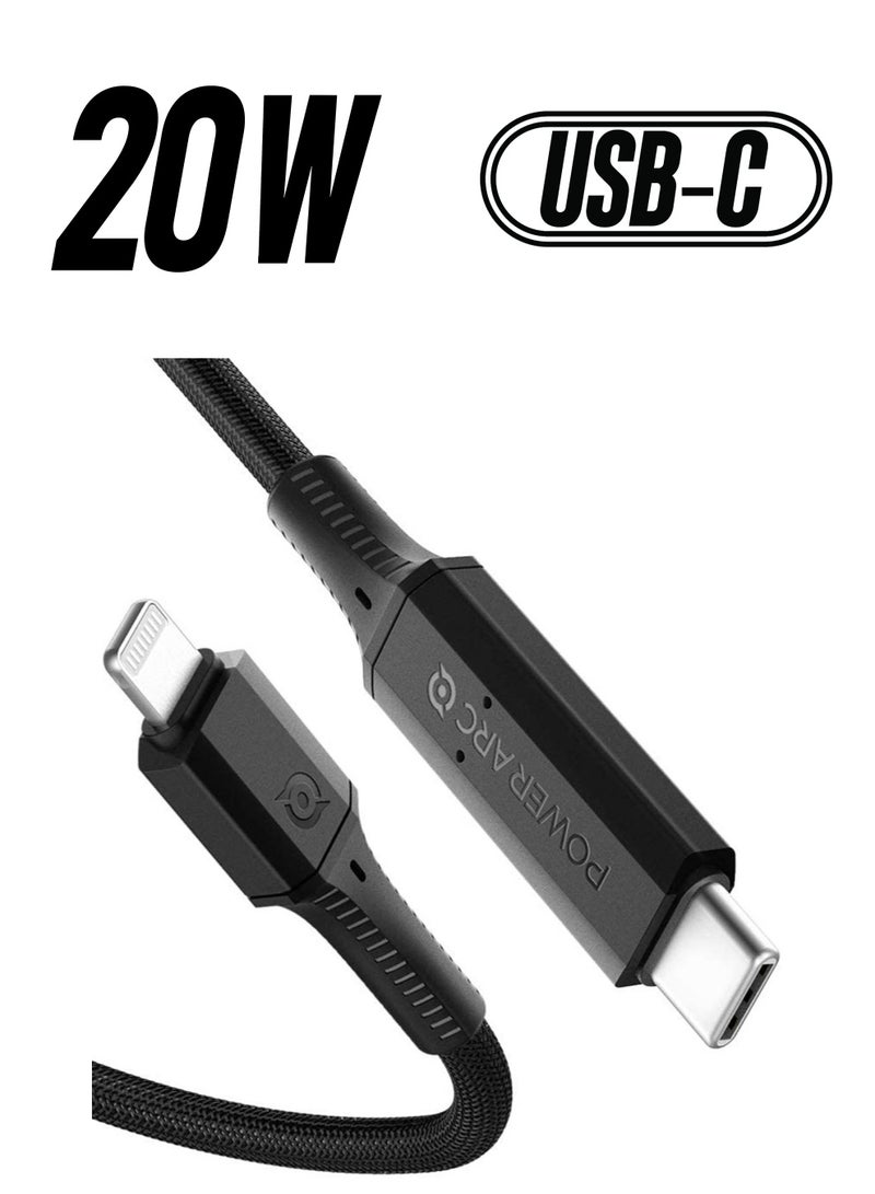 PowerArc ArcWire USB C to Lightning Cable [1 Meter]  MFi Certified Triple Braided Charger Cable for iPhone 14/13/12 Series, Airpods and iPad with Lightning Connector
