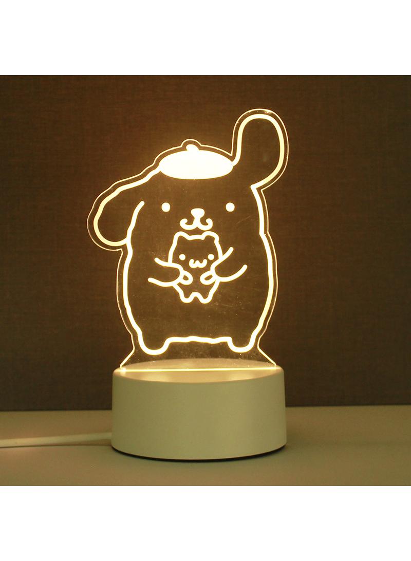 Pom Pom Purin 3D Night Light Three Color Changing LED Desk Light Animation Night Light Birthday Gift Festive Atmosphere Lamp Desk Lamp