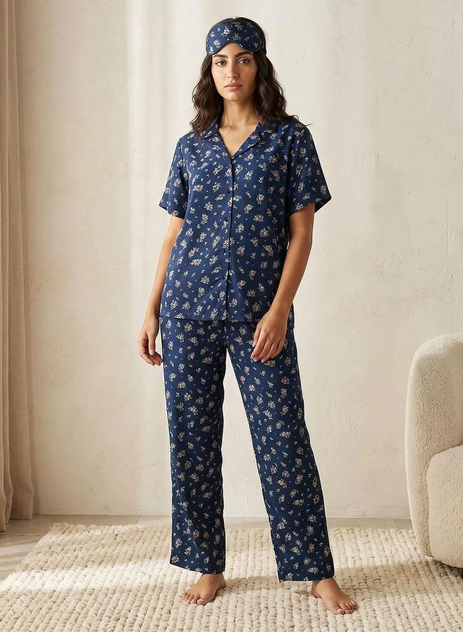 سبلاش فيڤ Pyjama Set Button-Down Shirt & Trousers Viscose