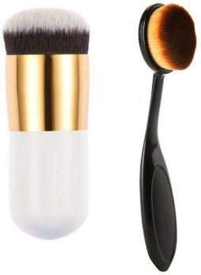 DATNASAYAD Professional Foundation Brush and Oval Foundation Brush (Pack of 2) - Image 1