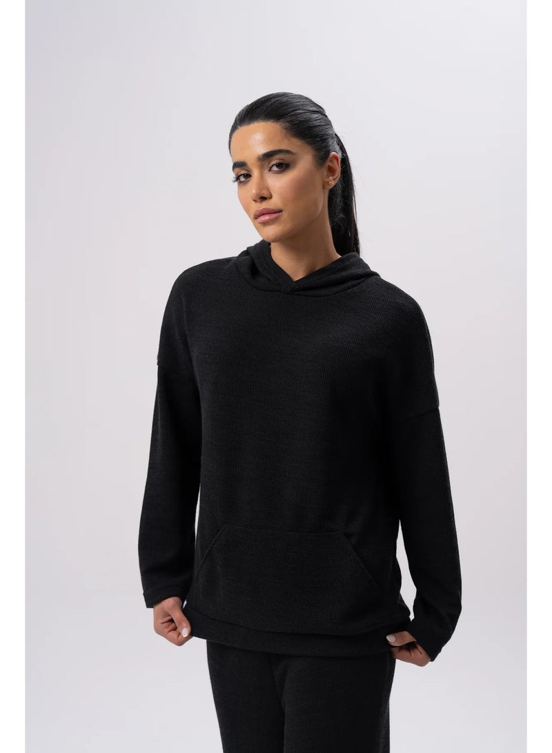 NALA Women’s Black Casual Hoodie - Image 1