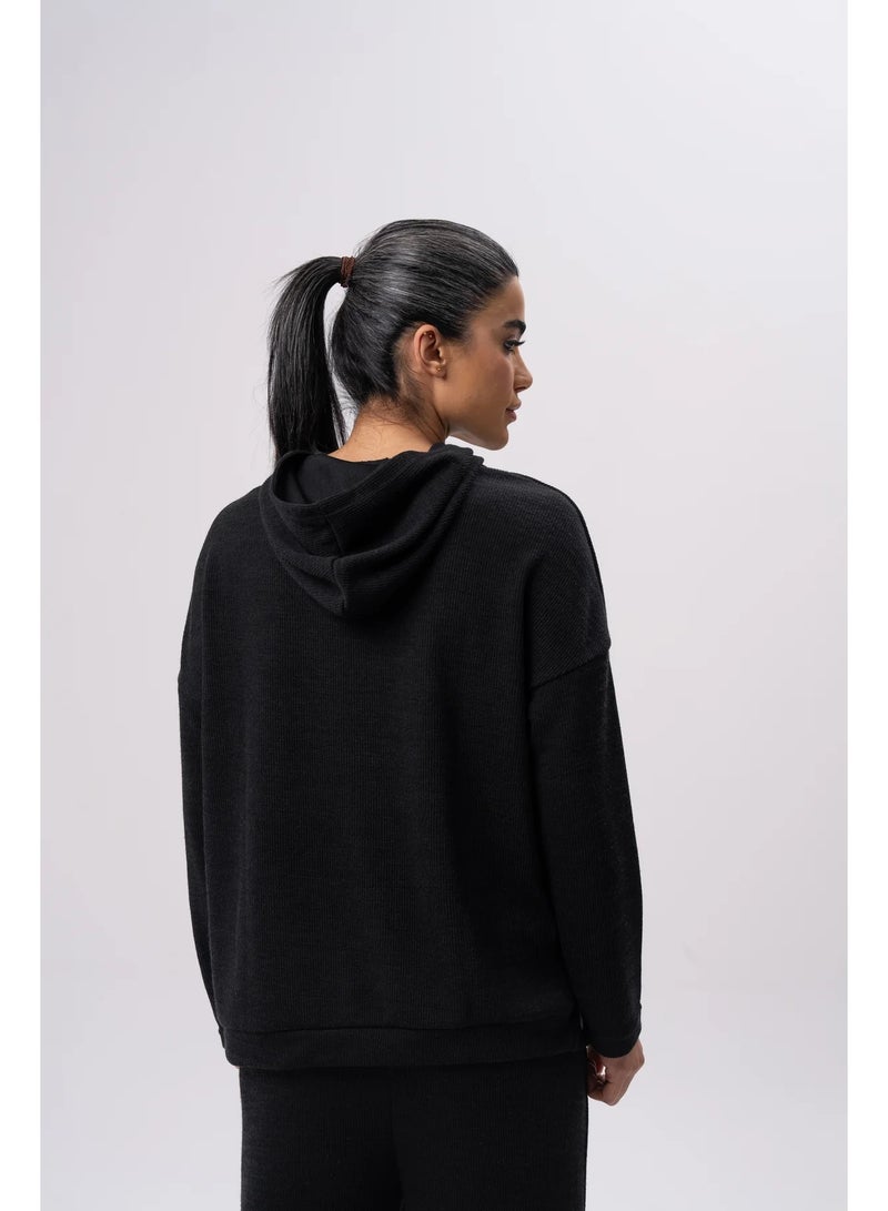 NALA Women’s Black Casual Hoodie - Image 2