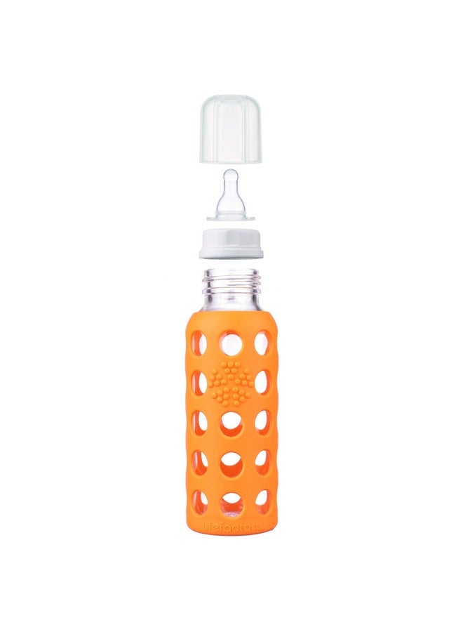 Lifefactory 9-Ounce BPA-Free Glass Baby Bottle with Protective Silicone Sleeve and Stage 2 Nipple, Papaya - Image 3