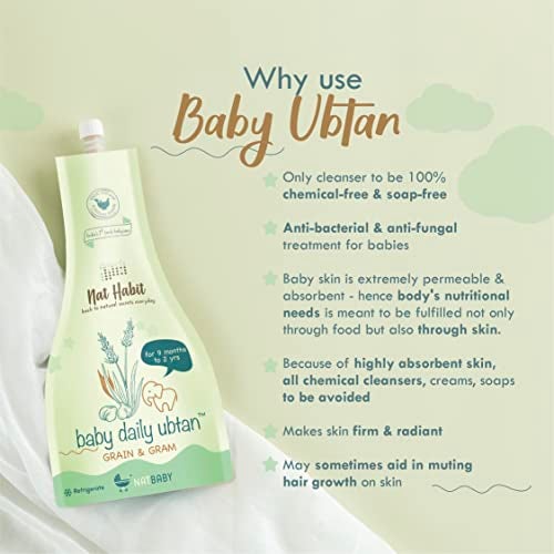 Nat Habit Baby Bath Ubtan with Grain & Gram | Gentle Daily Ubtan for 9 Months to 2 Years Old | Natural, Soap-Free Baby Body Wash | Head to Toe Wash for Babies & Kids | Chemical-Free & Safe, 80g - Image 5