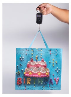 Harse Orange-themed birthday gift bag with handles, gift bag, medium-sized small gift paper bag, birthday craft paper gift bag, with matching exclusive greeting card (25*12*22cm)  - Image 3