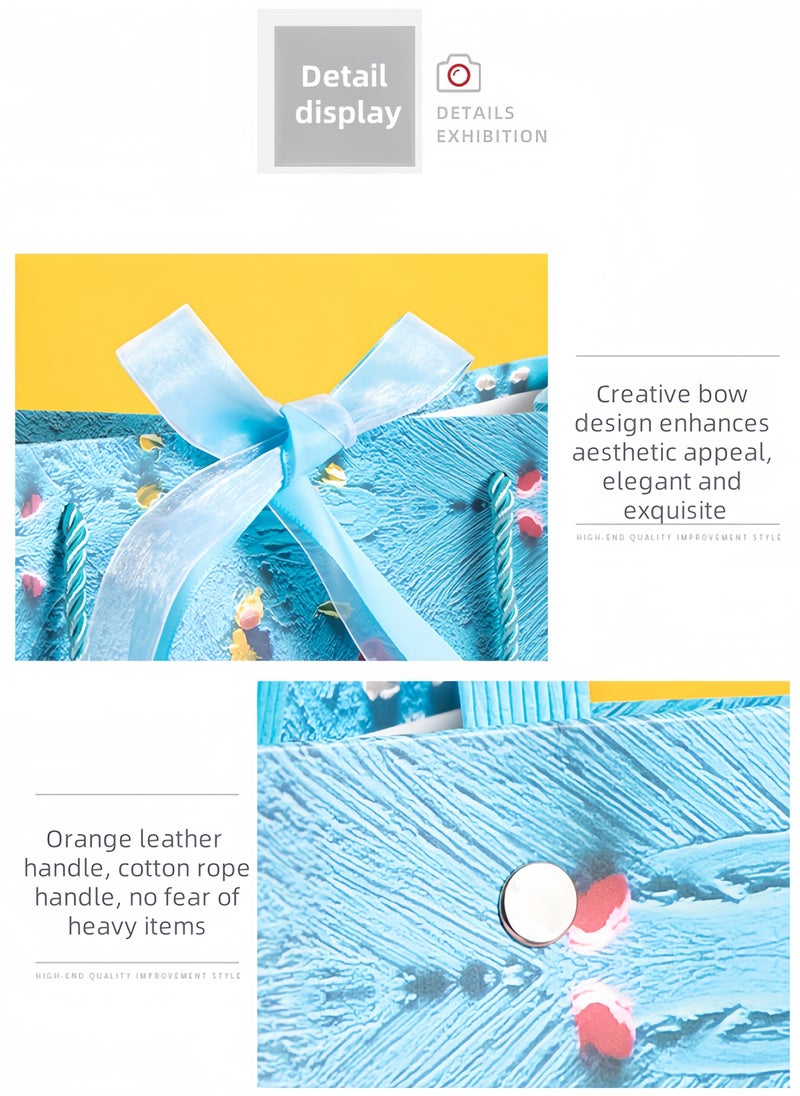 Harse Orange-themed birthday gift bag with handles, gift bag, medium-sized small gift paper bag, birthday craft paper gift bag, with matching exclusive greeting card (25*12*22cm)  - Image 5