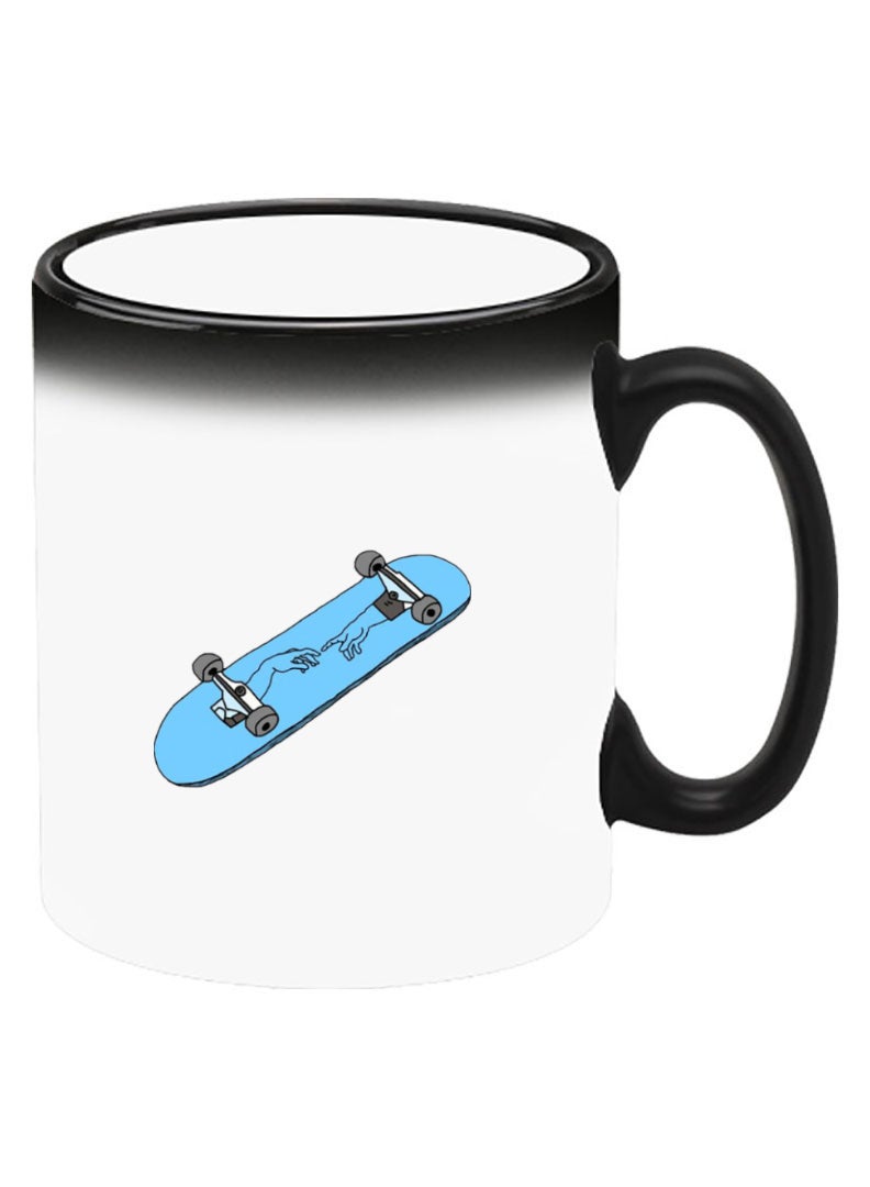 Theodor Color Changing Heat Sensitive Ceramic Mug, Image Revealed When HOT Liquid is Added! Skate Board - Image 2