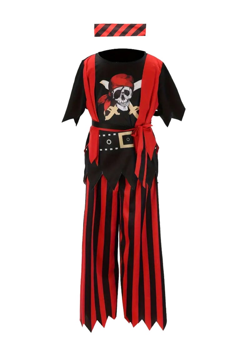 NIBEMINENT أزياء هالوين للأطفال، أزياء حفلات تنكرية للفتيات، بدلات قراصنة الكاريبي، صدريات حفلات - Image 1