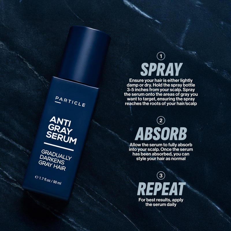 Particle Anti-Gray Serum for Men â€“ Gradually Reduces Gray Hair on Head & Beard Without Dye â€“ Natural Gray Reduction with Silverfreeâ„¢, Vitamin A, Melitane & Allantoin â€“ Peroxide & Ammonia Free - Image 4