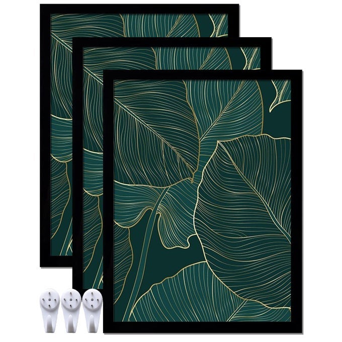 BLACK PICTURE FRAME SET OF 3 12X16 PICTURE FRAME FOR PHOTO POSTER CANVAS CERTIFICATE DOCUMENT DISPLAY HORIZONTALLY OR VERTICALLY HIGH TRANSPARENT WALL GALLERYSIZE 12 X 16 INCHES