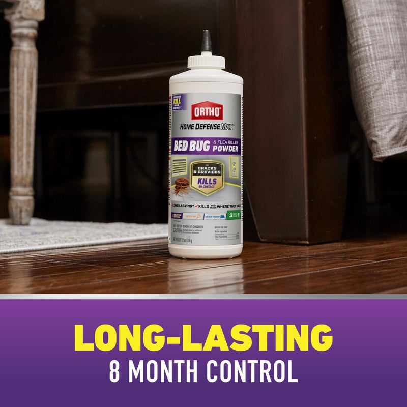 Ortho Home Defense Max Bed Bug & Flea Killer Powder, 12 oz. â€“ Apply to Cracks and Crevices for Up to 8 Months of Control - Image 5