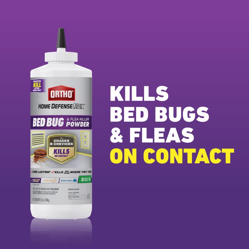 Ortho Home Defense Max Bed Bug & Flea Killer Powder, 12 oz. â€“ Apply to Cracks and Crevices for Up to 8 Months of Control - Image 2