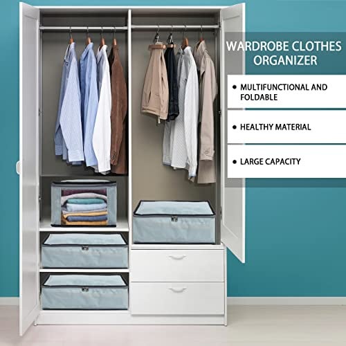 SHIBUI Foldable Closet Shirt Organizer For Wardrobe, Shirt Cover | Shirt Organiser | Clothing Storage Box With Clear Window,Non Woven Febric. (Pack Of 2, Grey, Non-Woven), 42 Centimeters - Image 3