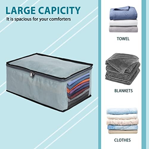 SHIBUI Foldable Closet Shirt Organizer For Wardrobe, Shirt Cover | Shirt Organiser | Clothing Storage Box With Clear Window,Non Woven Febric. (Pack Of 2, Grey, Non-Woven), 42 Centimeters - Image 2