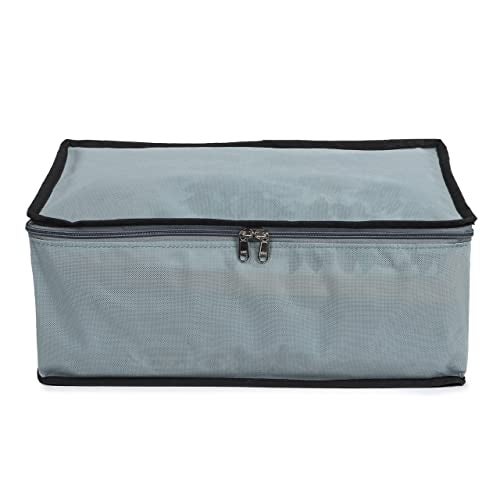 SHIBUI Foldable Closet Shirt Organizer For Wardrobe, Shirt Cover | Shirt Organiser | Clothing Storage Box With Clear Window,Non Woven Febric. (Pack Of 2, Grey, Non-Woven), 42 Centimeters - Image 5