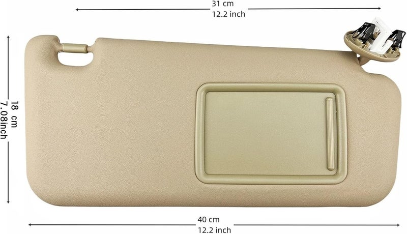 QASULER Beige Sun Visor for Toyota RAV4 2006-2013 - Image 4