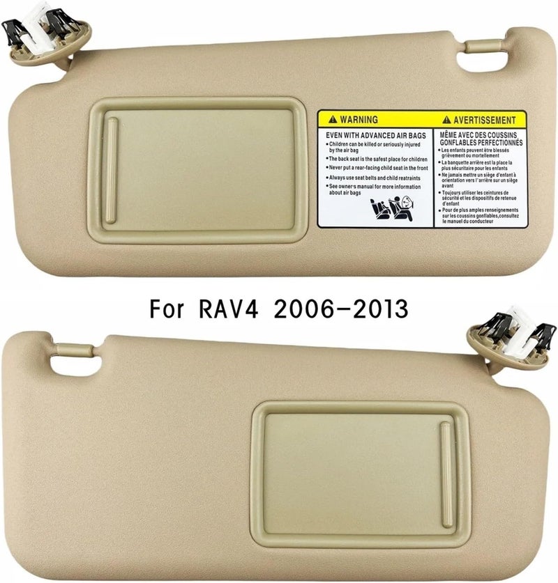 QASULER Beige Sun Visor for Toyota RAV4 2006-2013 - Image 2