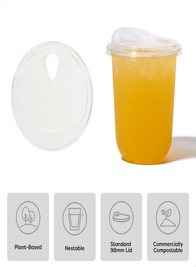 TOSSWARE NATURAL 16oz Arc Bundle - Plant Based 98mm Clear Cold Cups + Sip Lids - Plastic Alternative for Parties, Bachelorettes, Weddings - Recyclable - Set of 50 - Image 2