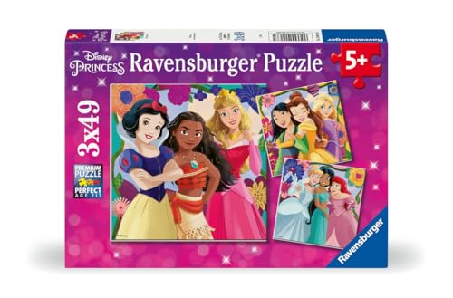 Ravensburger ألعاب بازل رافنسبورجر من ديزني برينسيس: قوة الفتيات! مجموعة بازل مكونة من 3x49 قطعة للأطفال - نشاط خالٍ من الشاشات يعزز التركيز والانتباه - Image 1