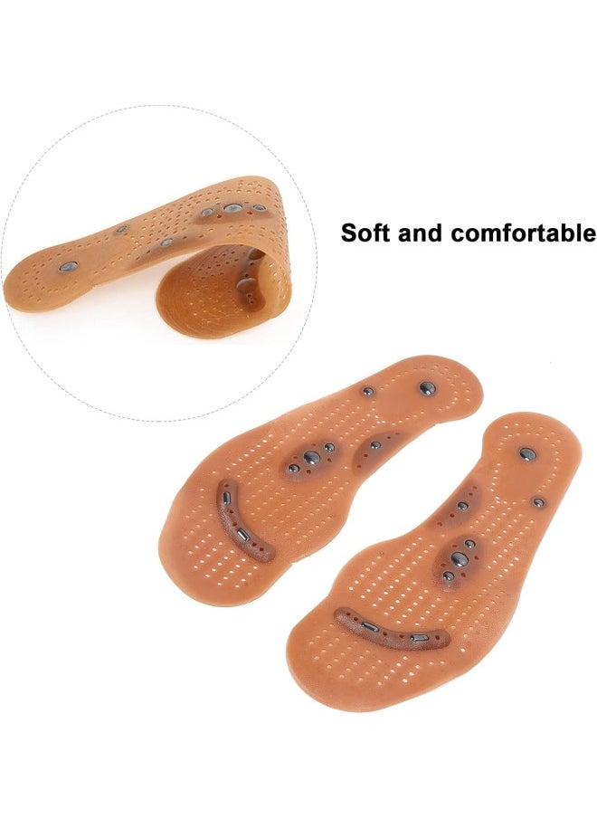 silvercnc 2pcs Magnetic Therapy Insole,Silicone Massage Foot Pads Breathable Body Magnet Insoles for Pain Relief(#1)  - Image 2