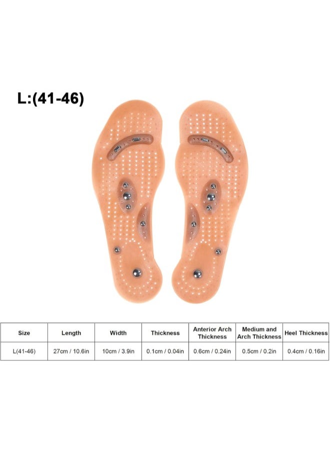 silvercnc 2pcs Magnetic Therapy Insole,Silicone Massage Foot Pads Breathable Body Magnet Insoles for Pain Relief(#1)  - Image 3