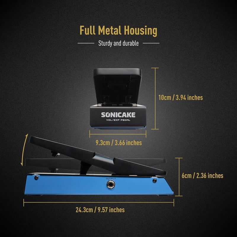 SONICAKE Volume Expression Pedal, Expression EXP & Passive Volume 2 in 1 Combo Guitar Effects Pedal, Full-size Pedal - FlipVol - Image 5
