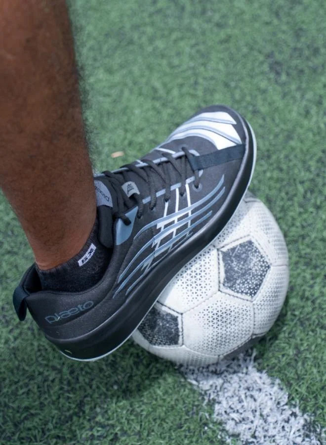 PLAETO Nova Mens Black and Grey Sports Sneakers