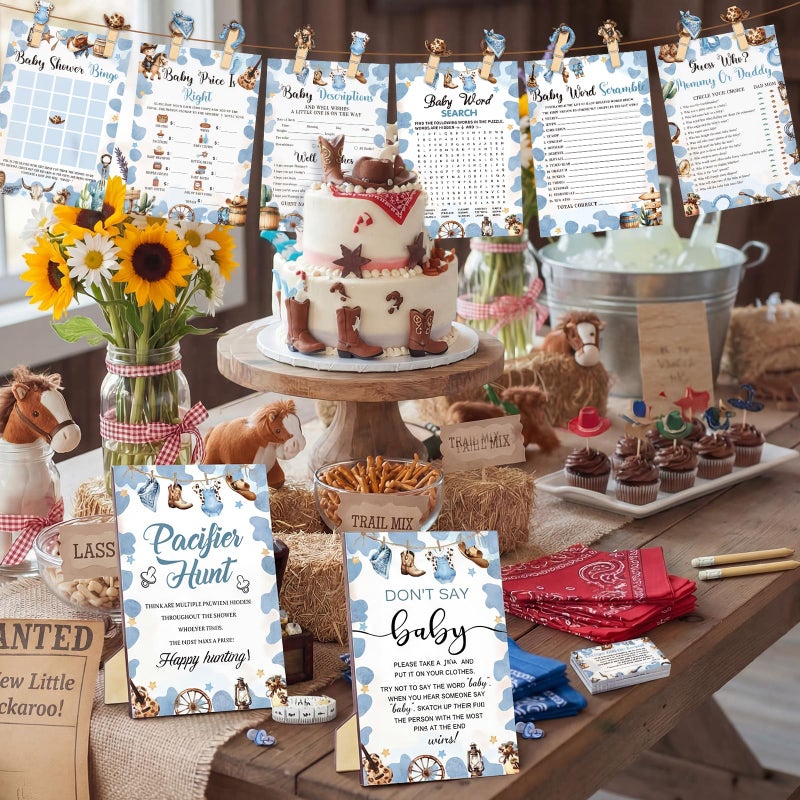 Sherr 424 Pcs Woodland Baby Shower Games Set-8 Games Includes Baby Shower Bingo Price Is Right Guess Who Word Scramble Prediction and Advice Pacifier Hunt Game 50 Pacifiers Don't Say the Words - Image 5