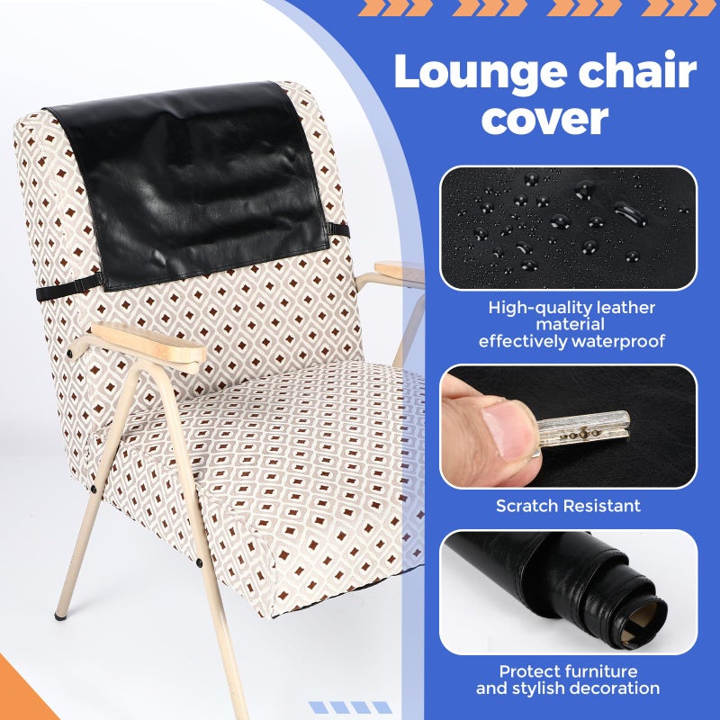 Gilprop 2 Pack Non Slip Recliner Headrest Cover 17 x 27 Inch Black Waterproof Couch Sofa Headrest Protector Washable Leather Head Rest Cover for Furniture, Living Room, Office Chairs Accessories - Image 4