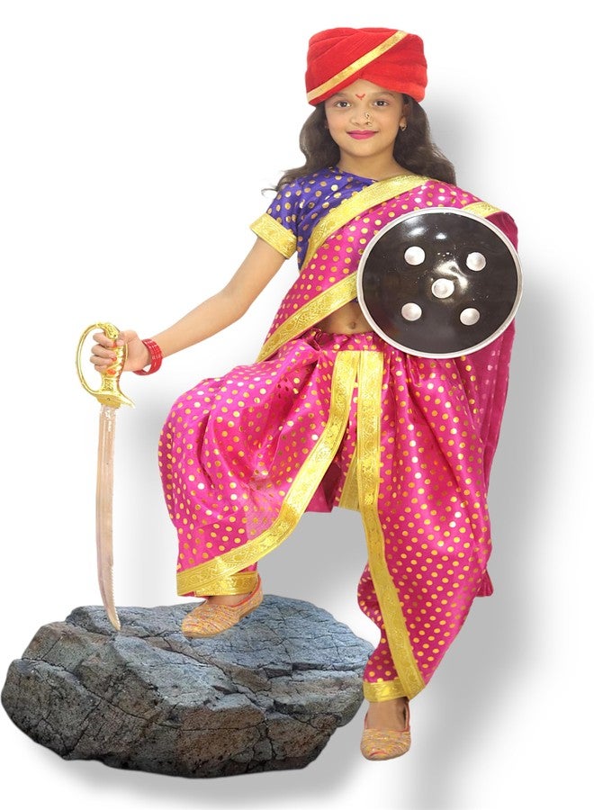 TWINKLE TOTS Rani Lakxmi Bai Dress for Girls Kids Costume With Complete Accessories Jhansi Ki Rani Costume - Image 1