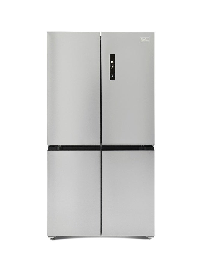 BLACK+DECKER 567L Cross Door Refrigerator – Inverter, Total No Frost, LED Display, Super Cooling And Freezing, Open Door Alarm - 150 W BXREF542NF4DISNX Silver - Image 1
