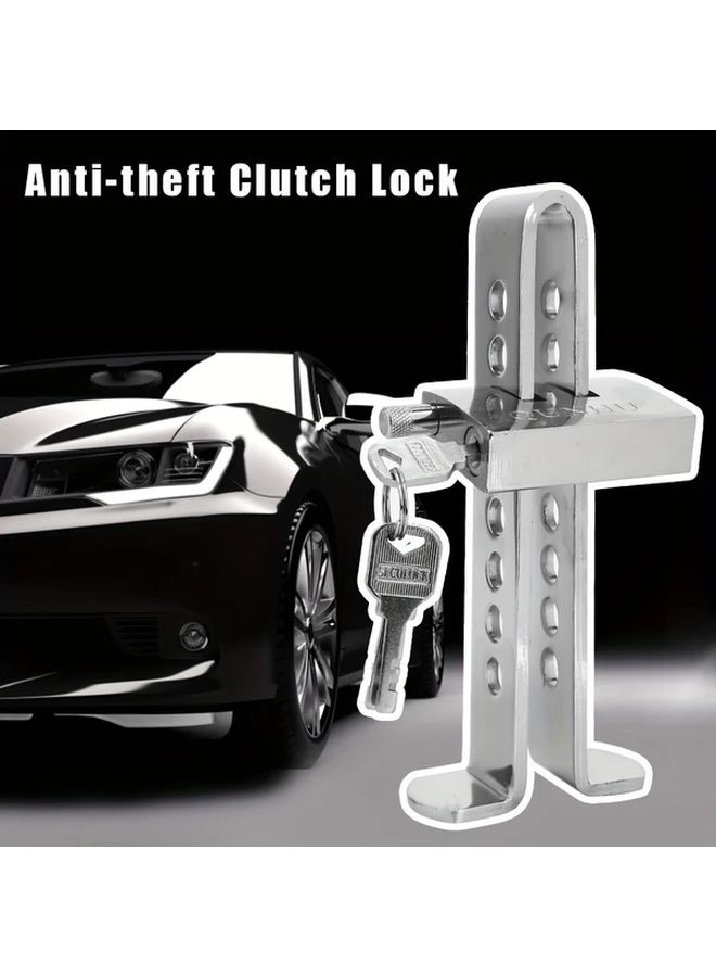 Multicolor Stainless Steel Car Brake Pedal Lock Anti Theft Protection with Key and Installation Tool - Image 4