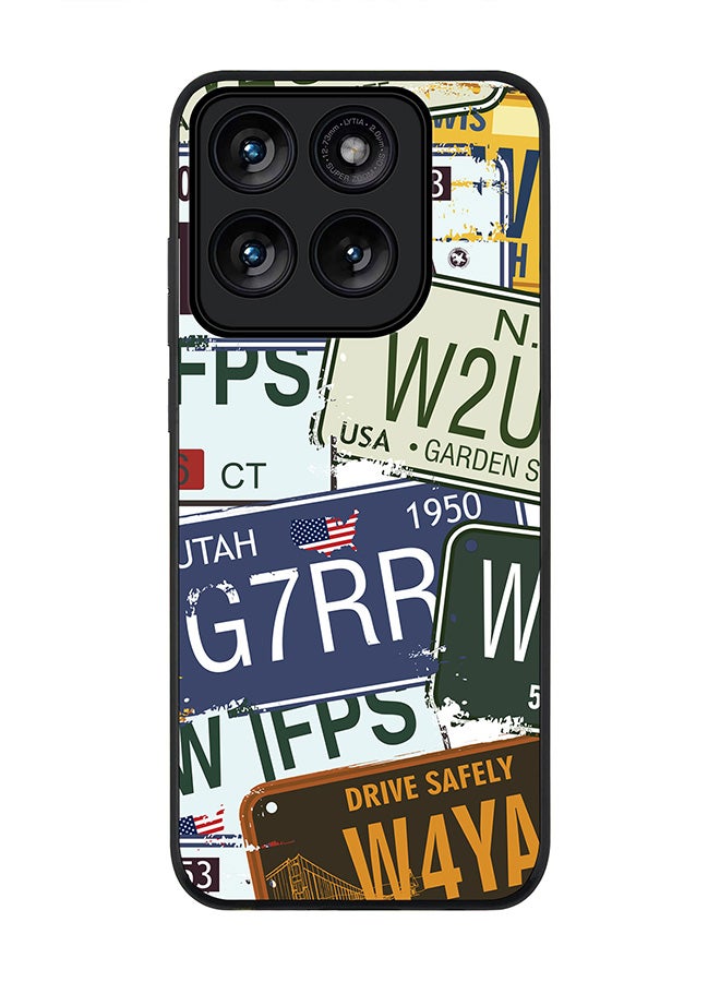 Stylizedd Rugged Case for Motorola Edge 70 Fusion / Edge 70 Fusion+- Slim Fit Hybrid Rubber Cover Number Plates - Image 1