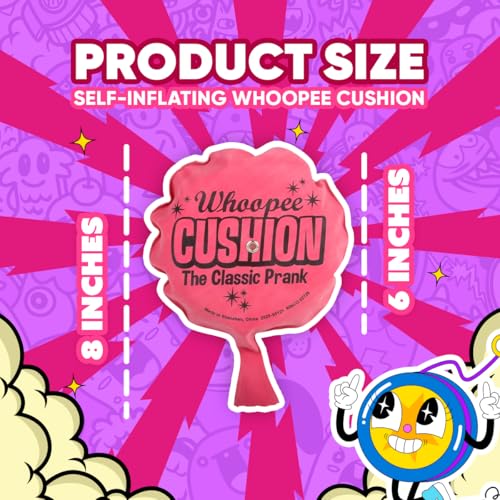 Playbees Self Inflating Whoopie Cushion 2 Pack 6 Inch Classic Prank Toys for Kids and Adults Funny Gag Gifts and Party Favors Reusable Whoopee Cushion Makes Realistic Sounds - Image 5