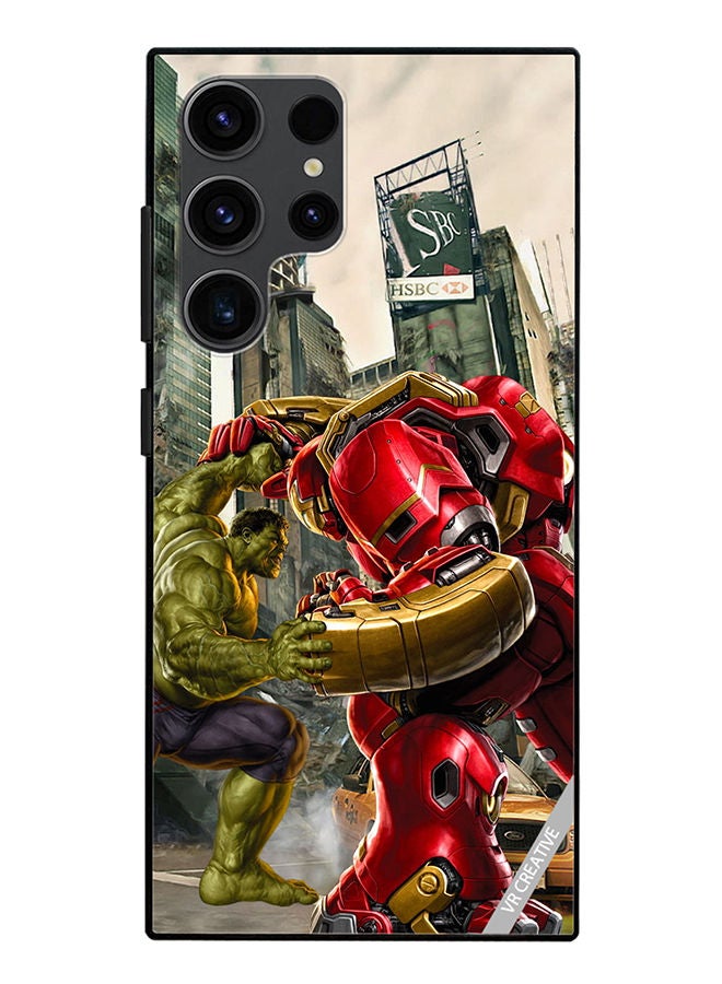 VR CREATIVE Protective Case Cover For Samsung Galaxy S23 Ultra 5G Hulk Vs Hulkbuster Design Multicolour - Image 1