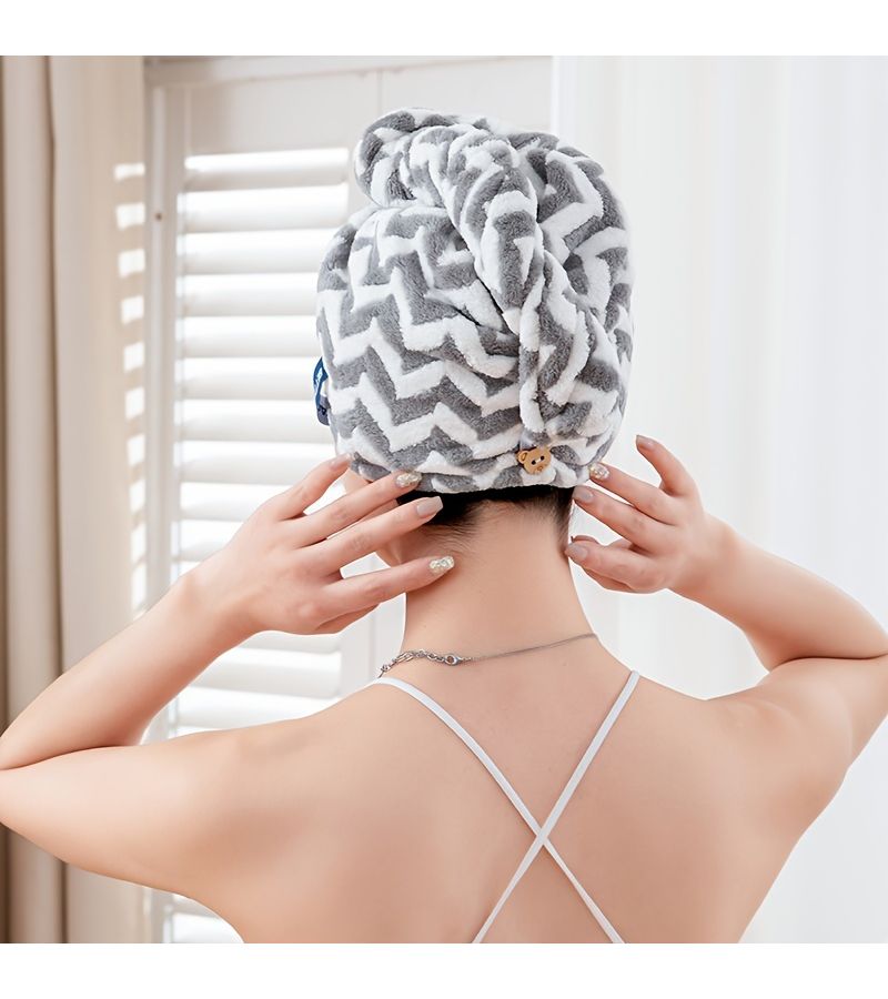 Quick Dry Hair Towel Wrap Soft Absorbent Yang Jin Zi Hui Color Bath Home Essential - Image 5