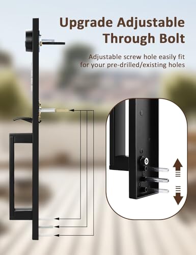 Tinewa 2 Pack Full Escutcheon HandleSet Front Door Entry Handle and Deadbolt Lock Set Slim Square Single Cylinder Deadbolt and Lever Heavy Duty – Matte Black Finish - Image 3